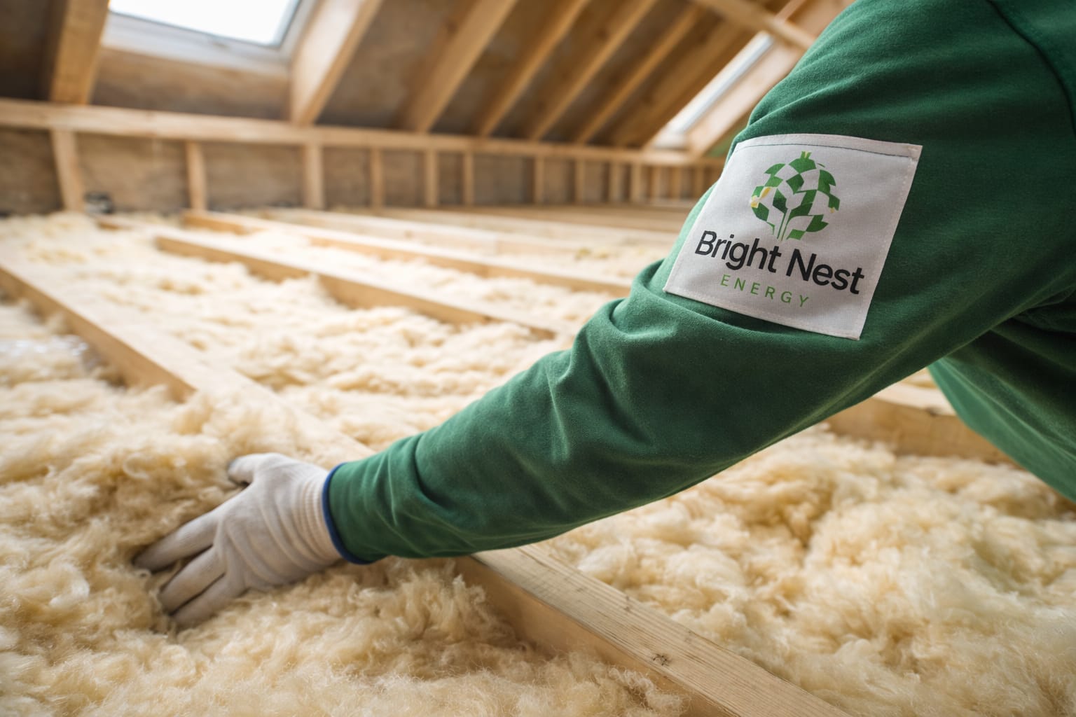 Bright Nest Energy installer fitting loft insulation